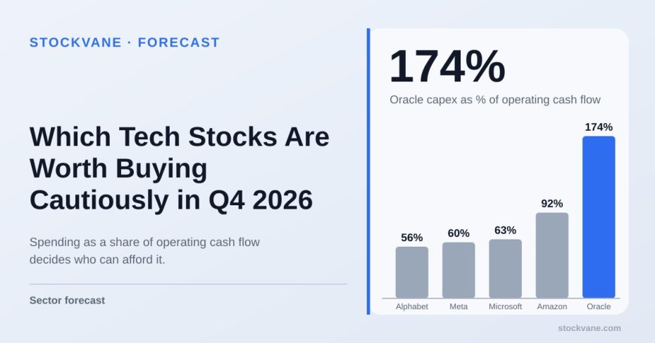 Capital spending as a percent of operating cash flow for Alphabet, Meta, Microsoft, Amazon and Oracle