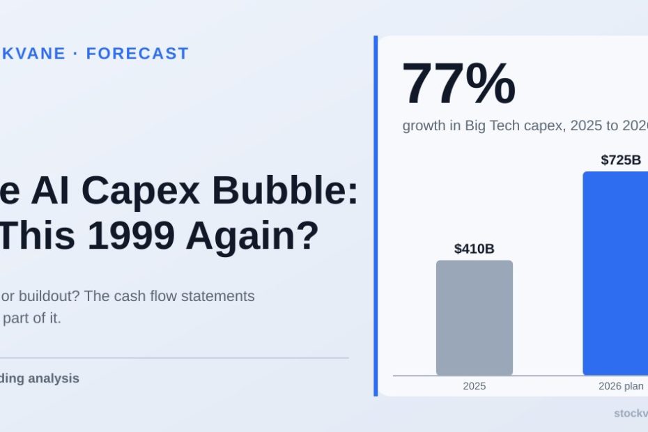Bar chart: Big Tech capital spending of about $410 billion in 2025 rising to about $725 billion planned for 2026